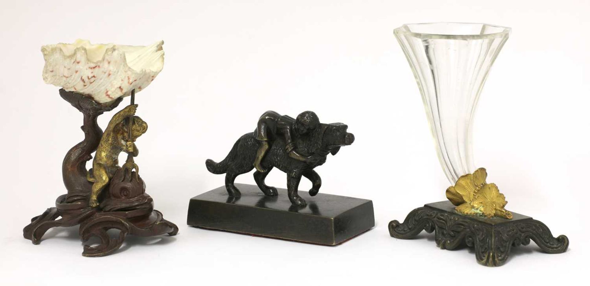 A miniature Grand Tour-type painted and gilt bronze figure group, - Bild 2 aus 3