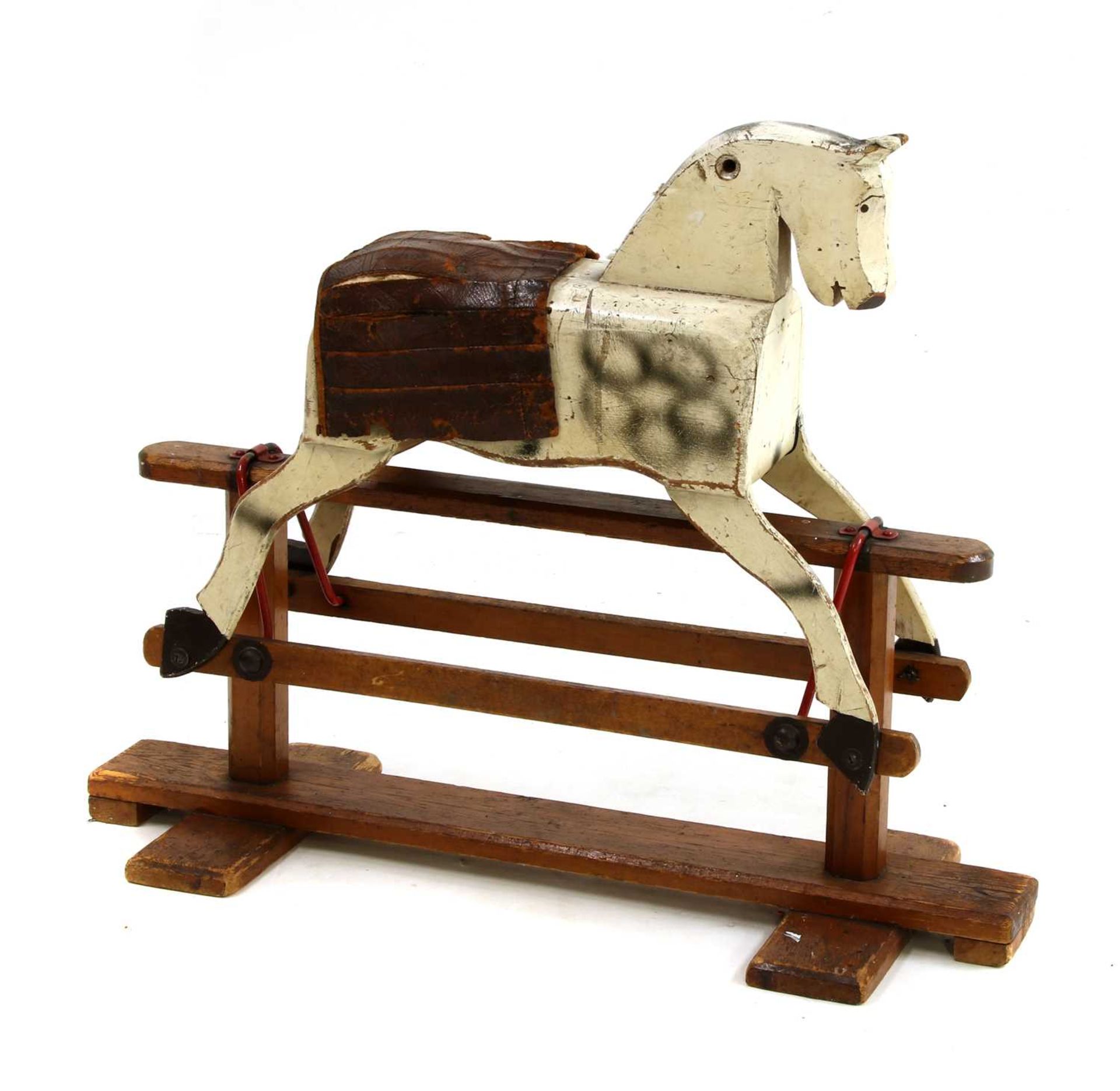 A cream painted wooden rocking horse - Image 2 of 2