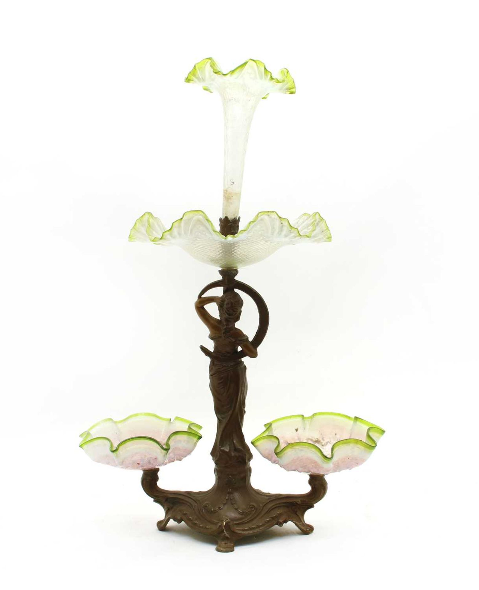 A painted spelter centrepiece, - Bild 2 aus 2