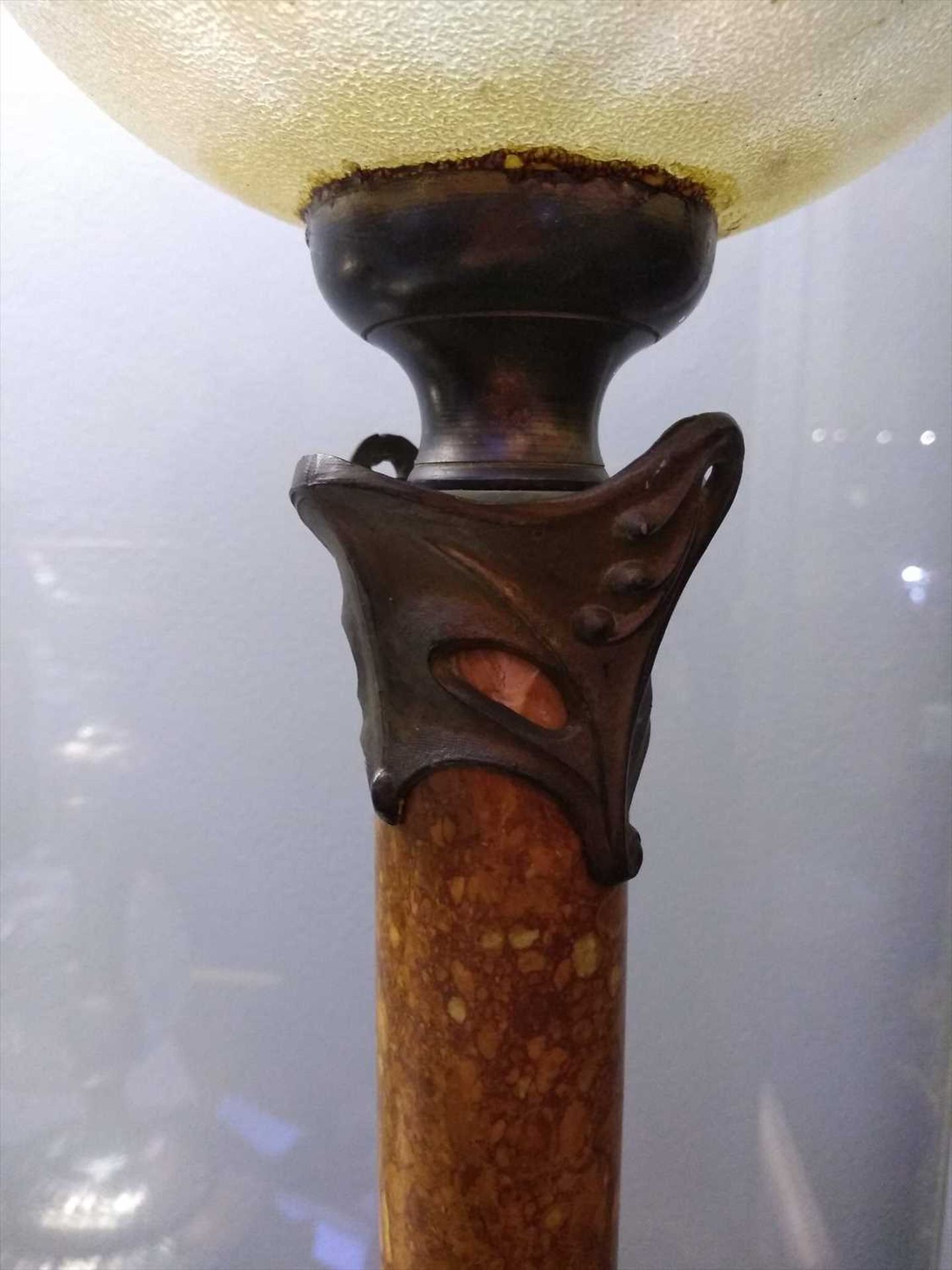 A French Art Nouveau cast table lamp, - Image 2 of 12