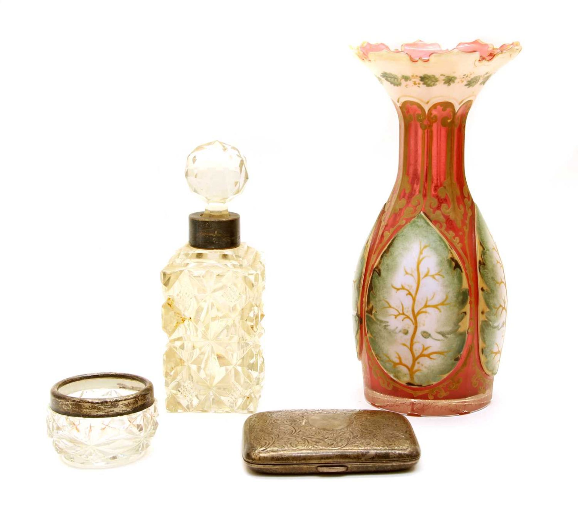 A Bohemian glass vase,