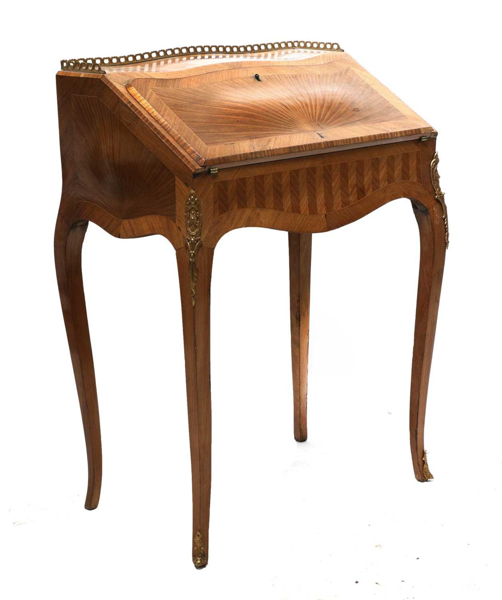 A Louis XV style parquetry bureau,