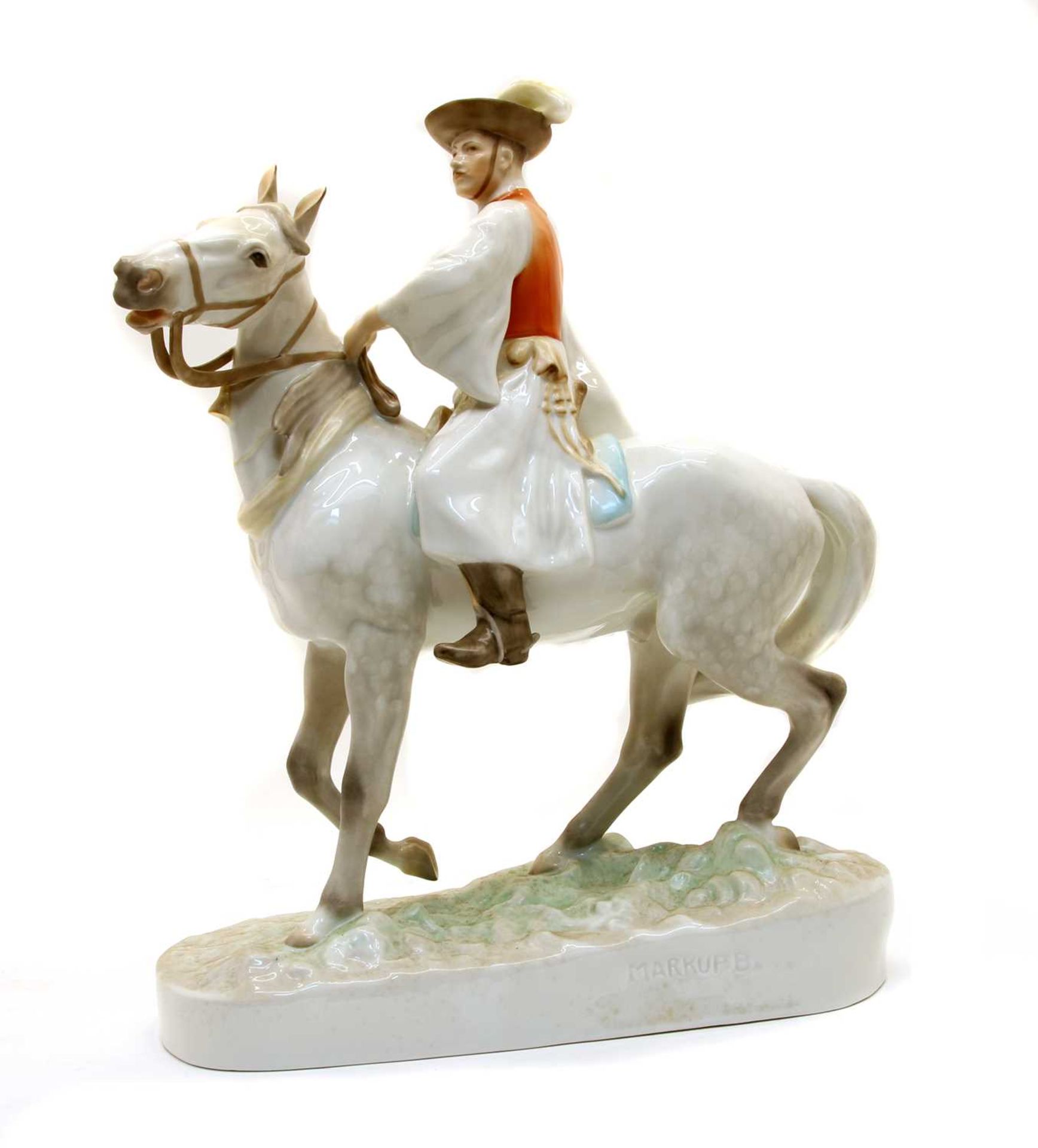 A large Hungarian Herend porcelain figure