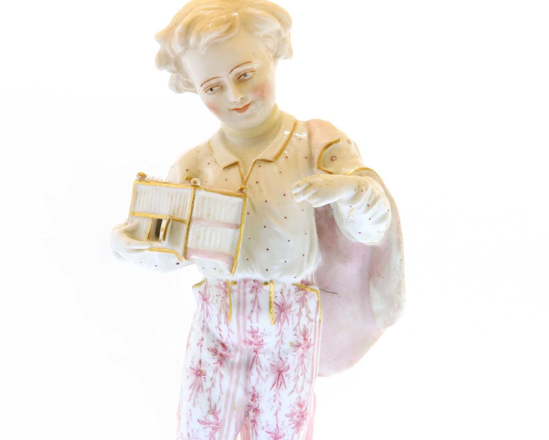 A figurative ceramic lamp depicting a young boy and birdhouse - Image 3 of 3