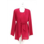 A Jean Muir cerise pink sleeveless top and jacket,