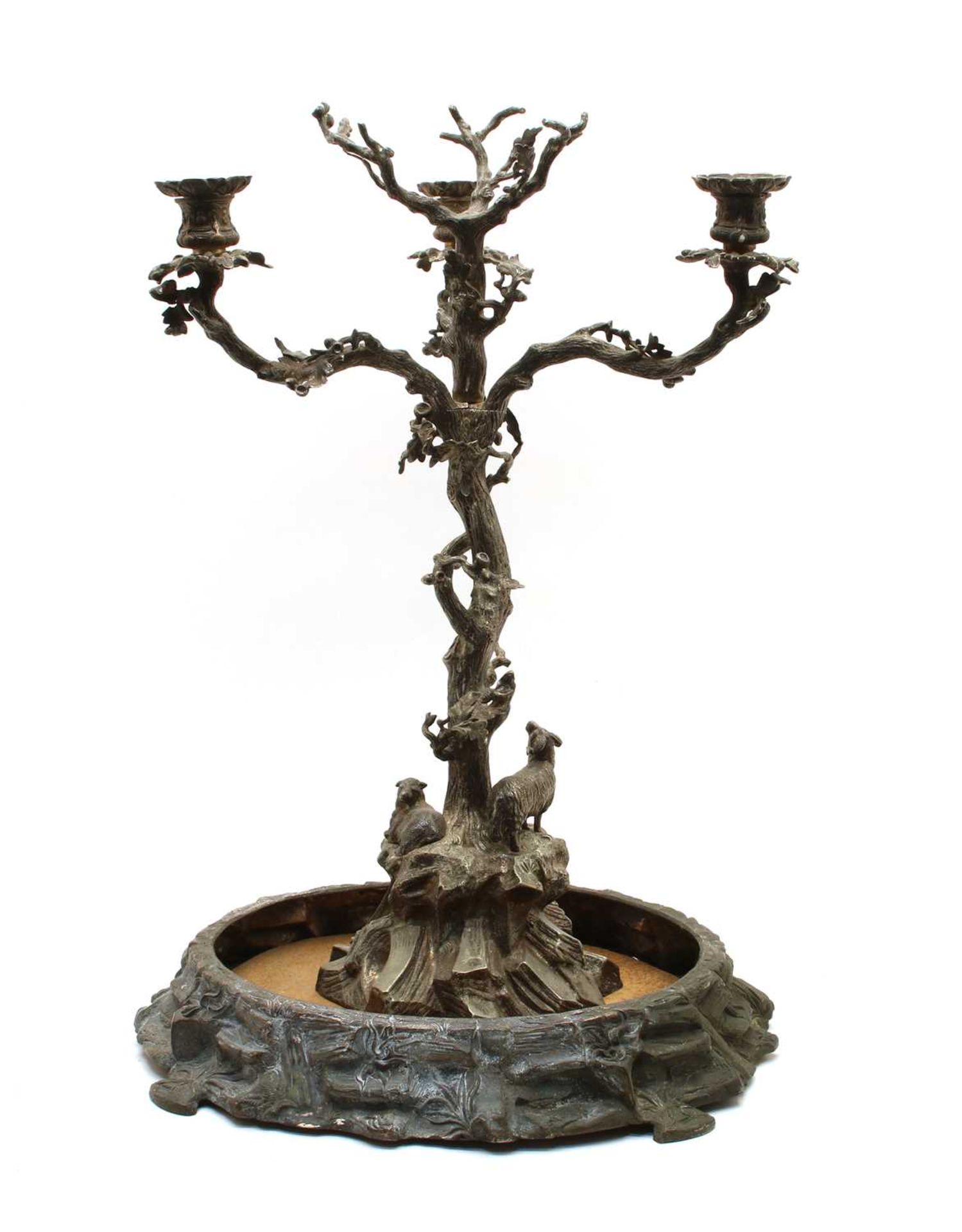 A 19th century cast white metal centrepiece