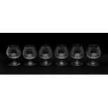 A boxed set of six Baccarat brandy glasses,