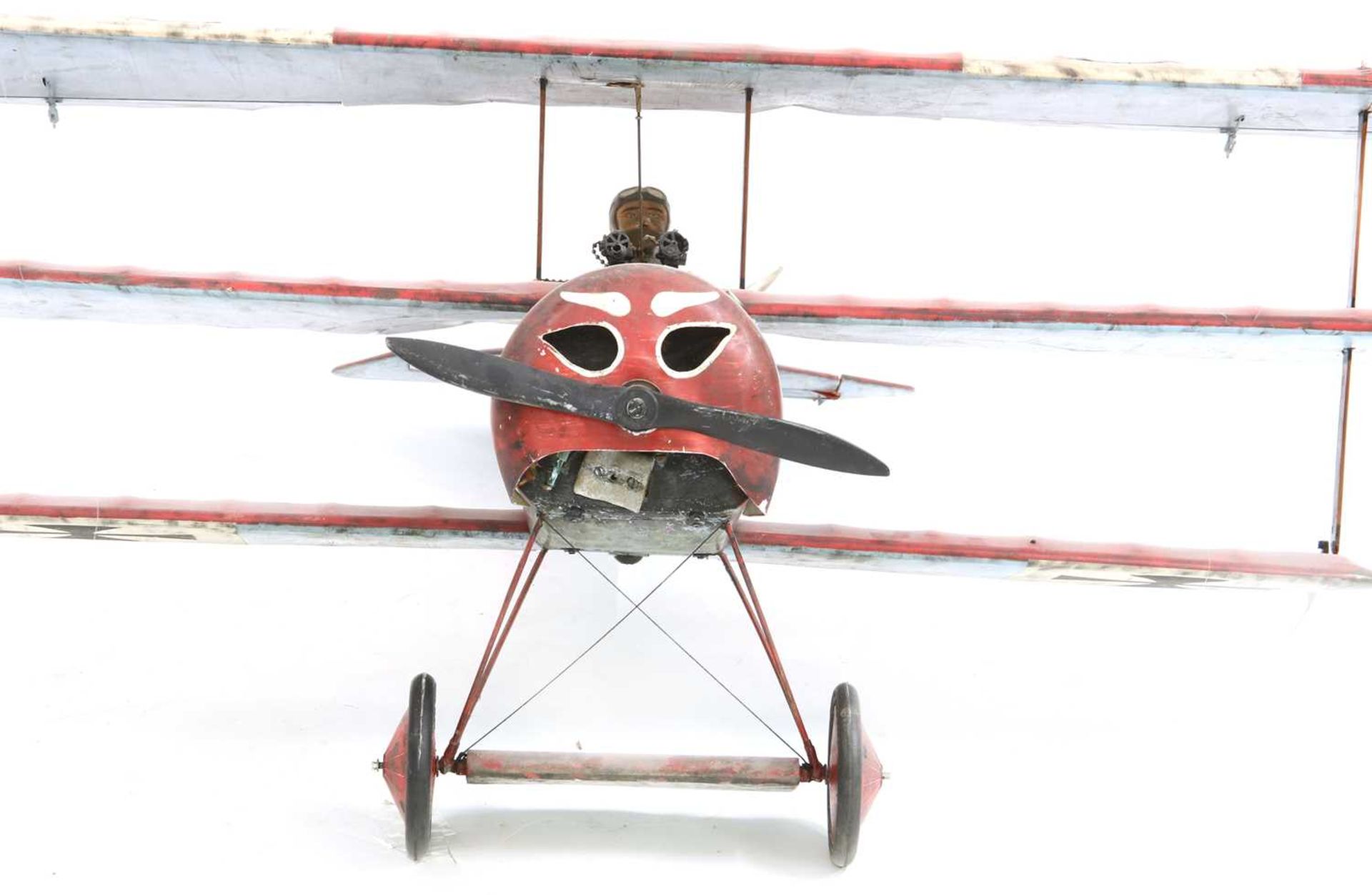 A wood and canvas model of a Fokker DR-1 triplane - Image 2 of 3