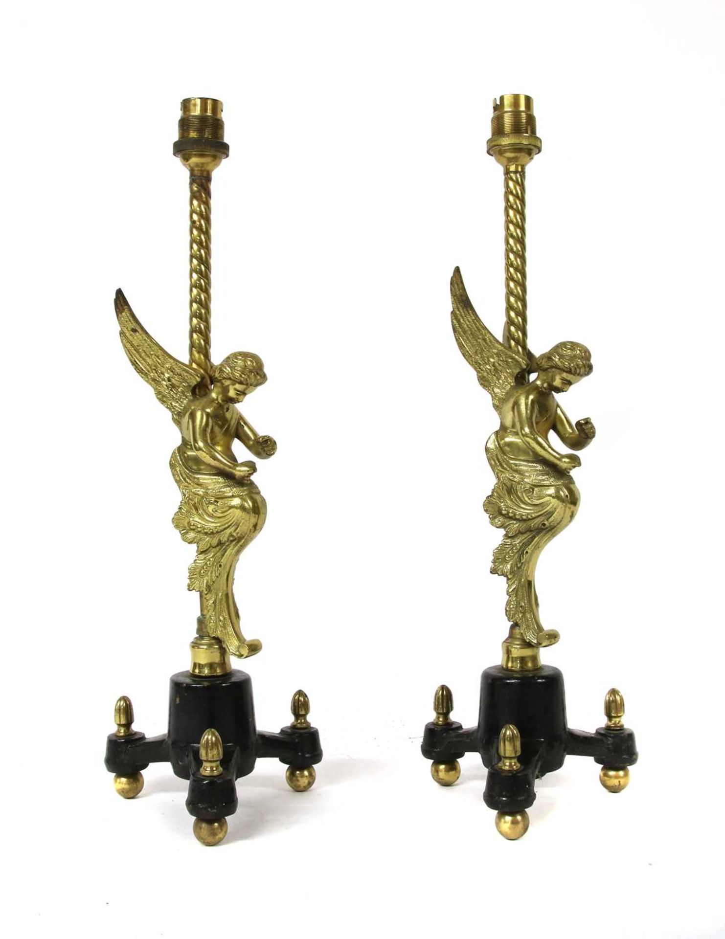 A pair of decorative brass table lamps, - Image 2 of 3