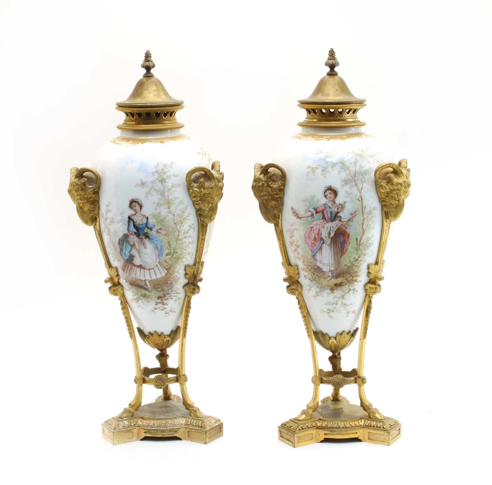 A pair of 19th century French porcelain vases, - Image 3 of 3