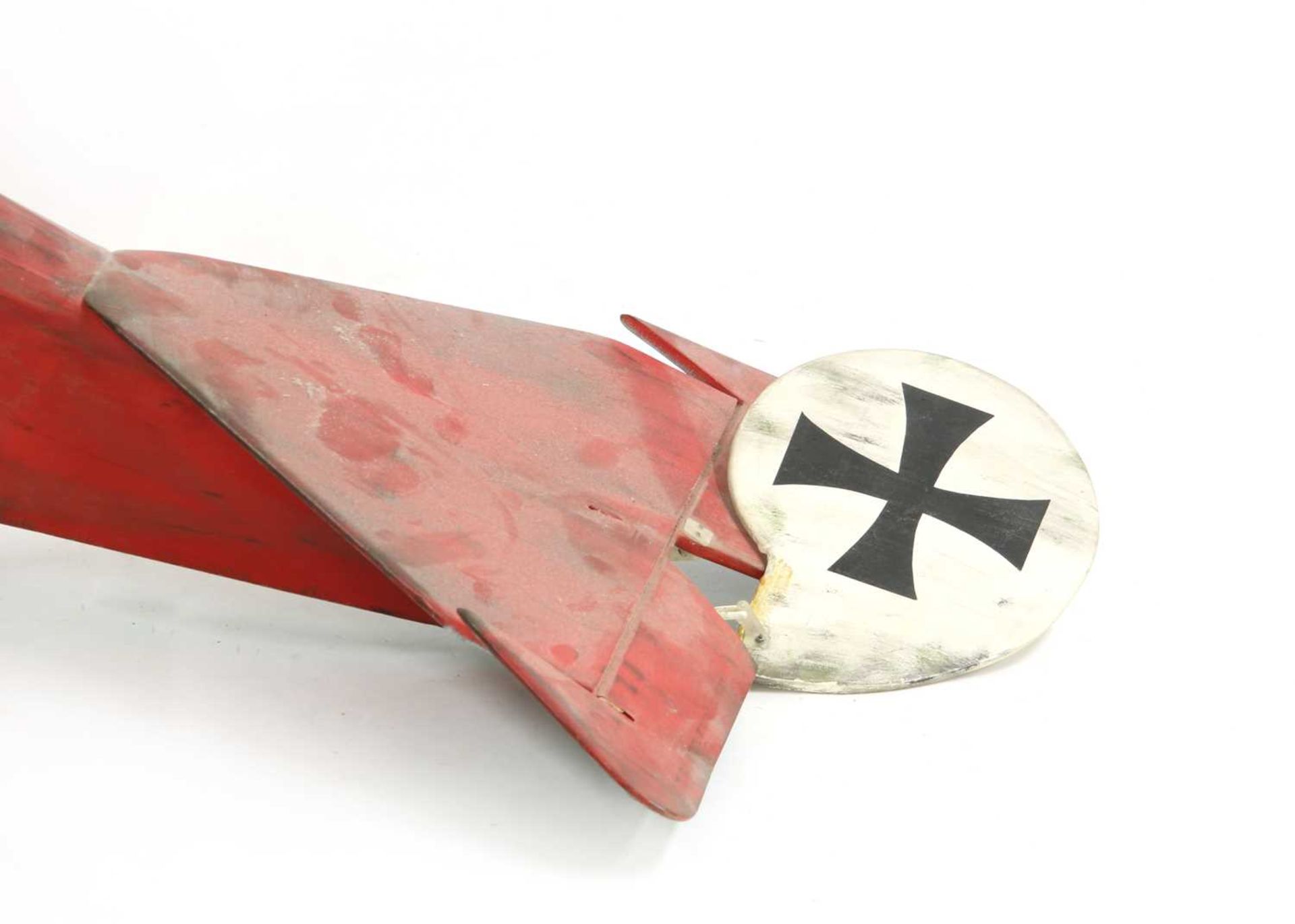 A wood and canvas model of a Fokker DR-1 triplane - Image 3 of 3