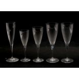 A Baccarat Dom Perignon suit of drinking glasses,