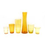 A collection of Whitefrairs and other amber glassware,