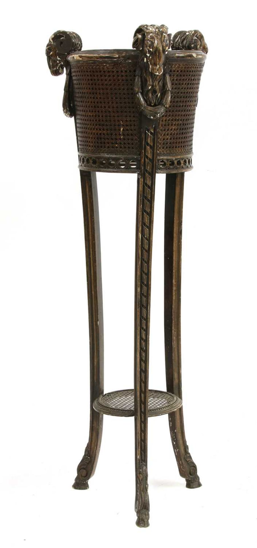 A Neo Classical carved wood and gesso torchere,