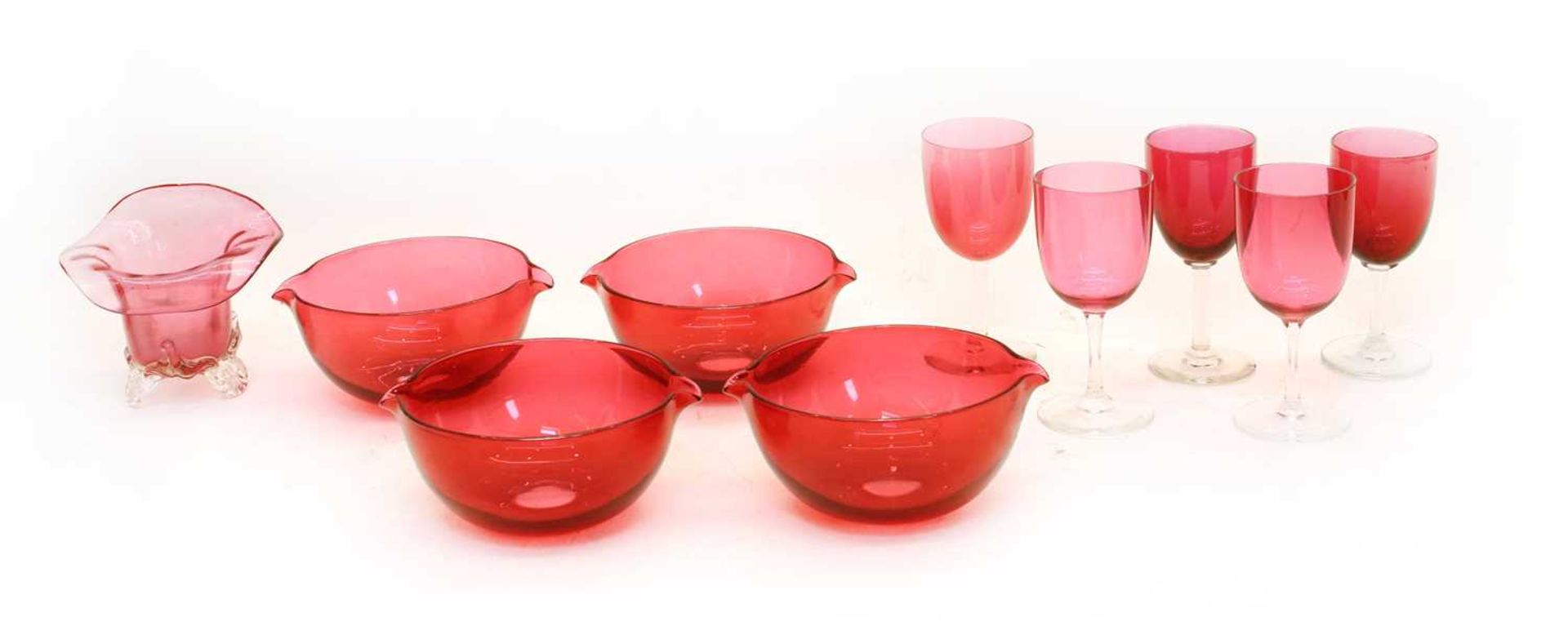 A collection of cranberry glass, - Image 2 of 2