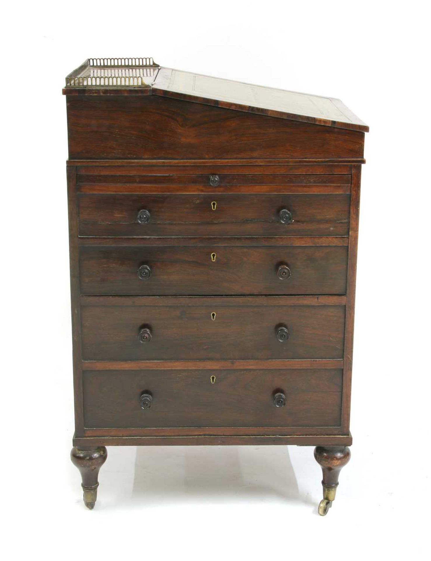 A Victorian rosewood davenport, - Image 2 of 2