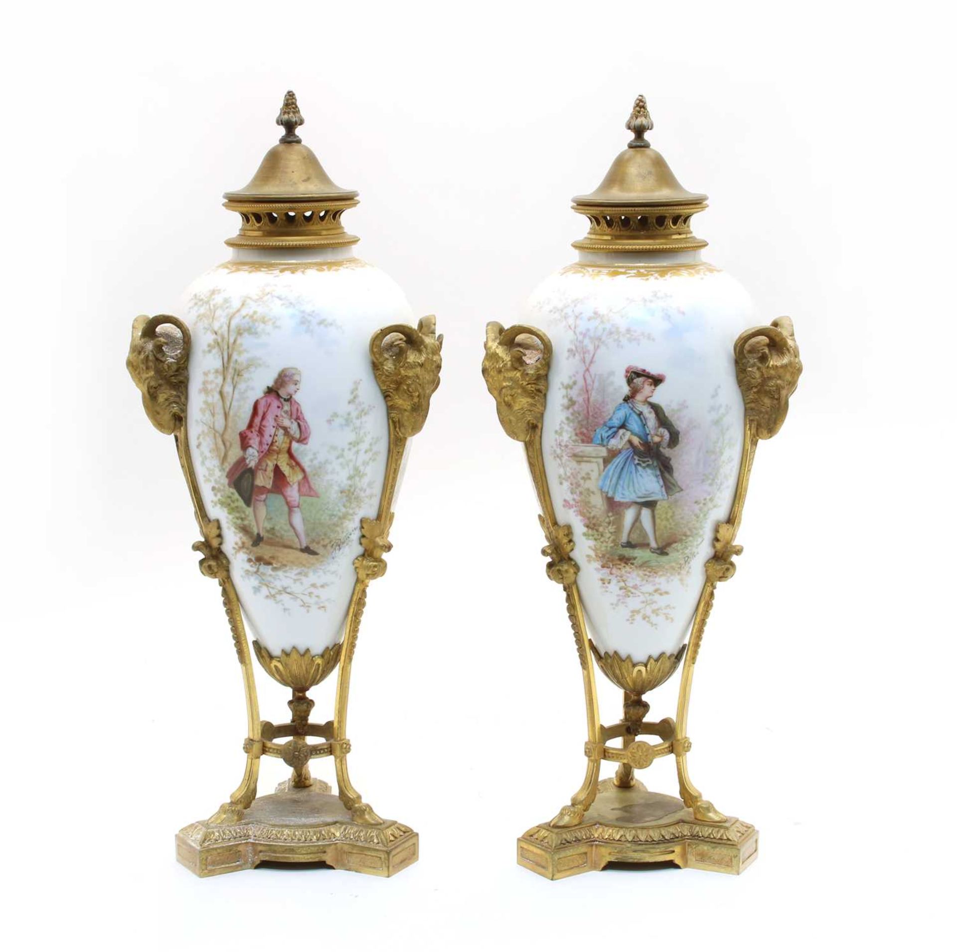 A pair of 19th century French porcelain vases,