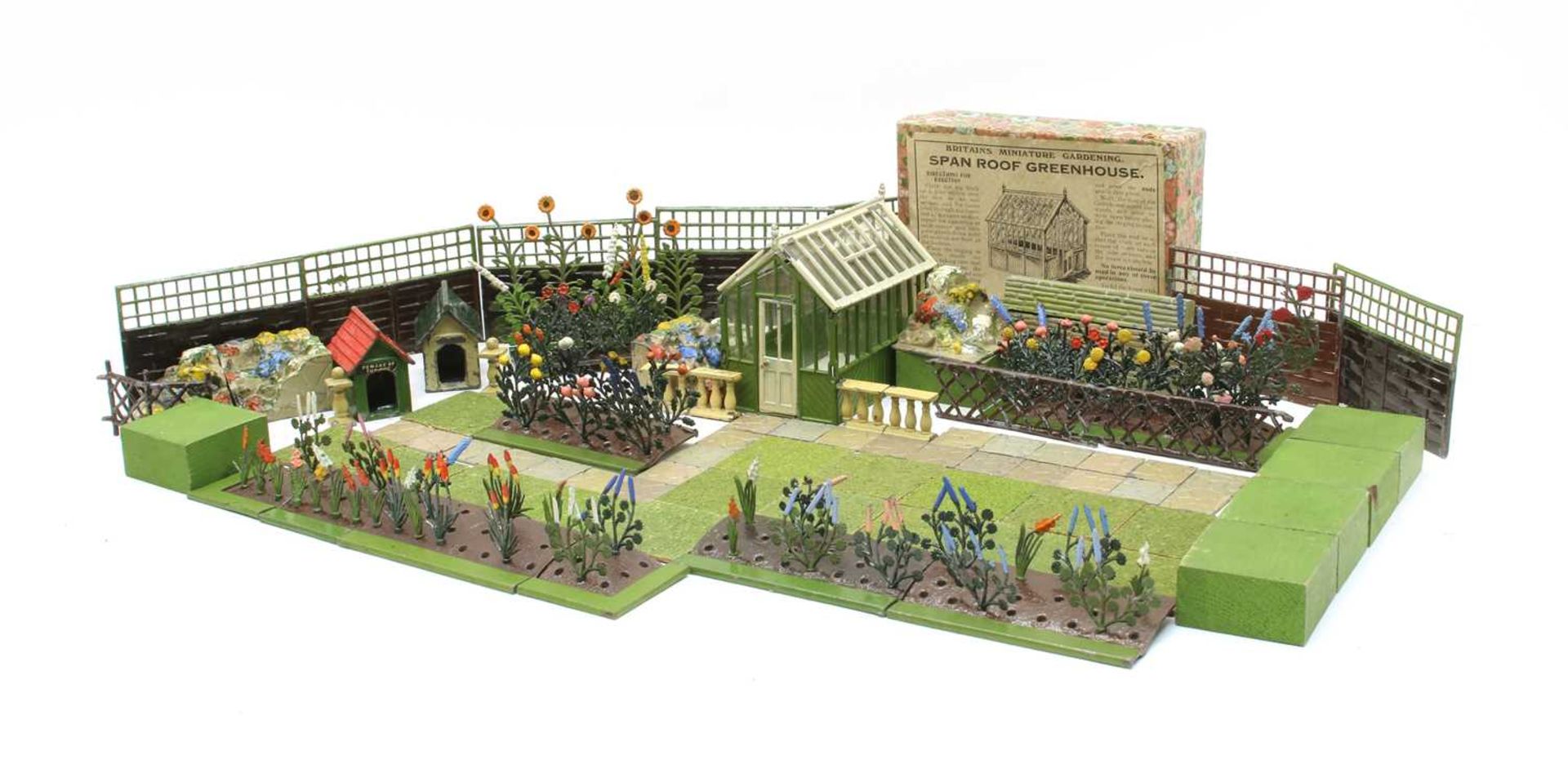 A collection of Britains Miniature Garden lead items,