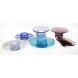 Blue and amethyst - a selection of Whitefriars and other coloured glassware,