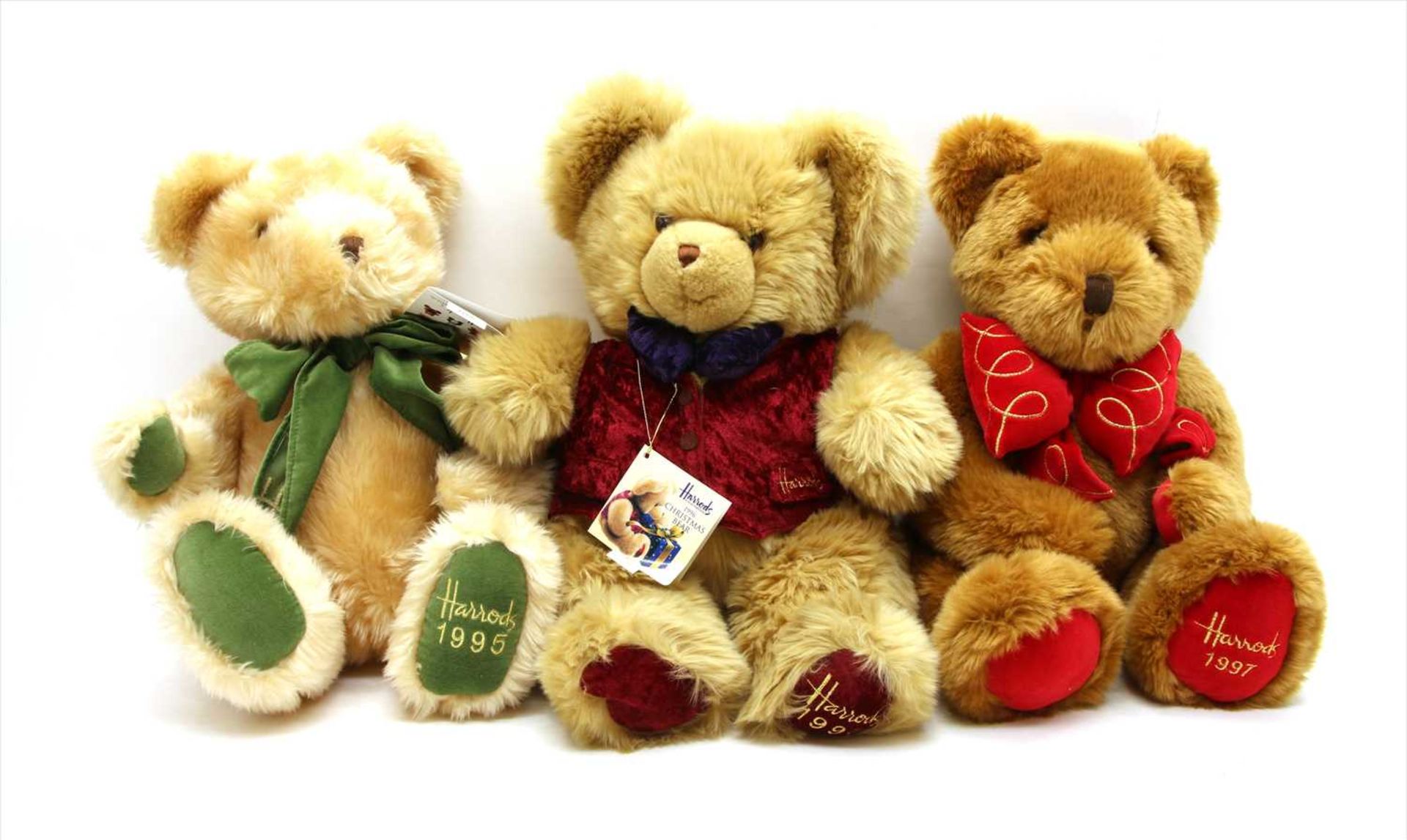 Three Harrods teddy bears,