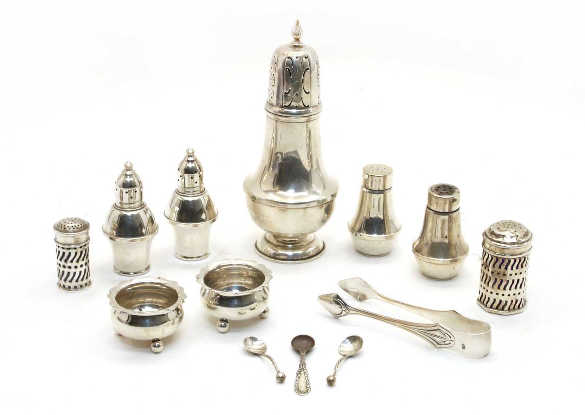 A silver sugar caster,