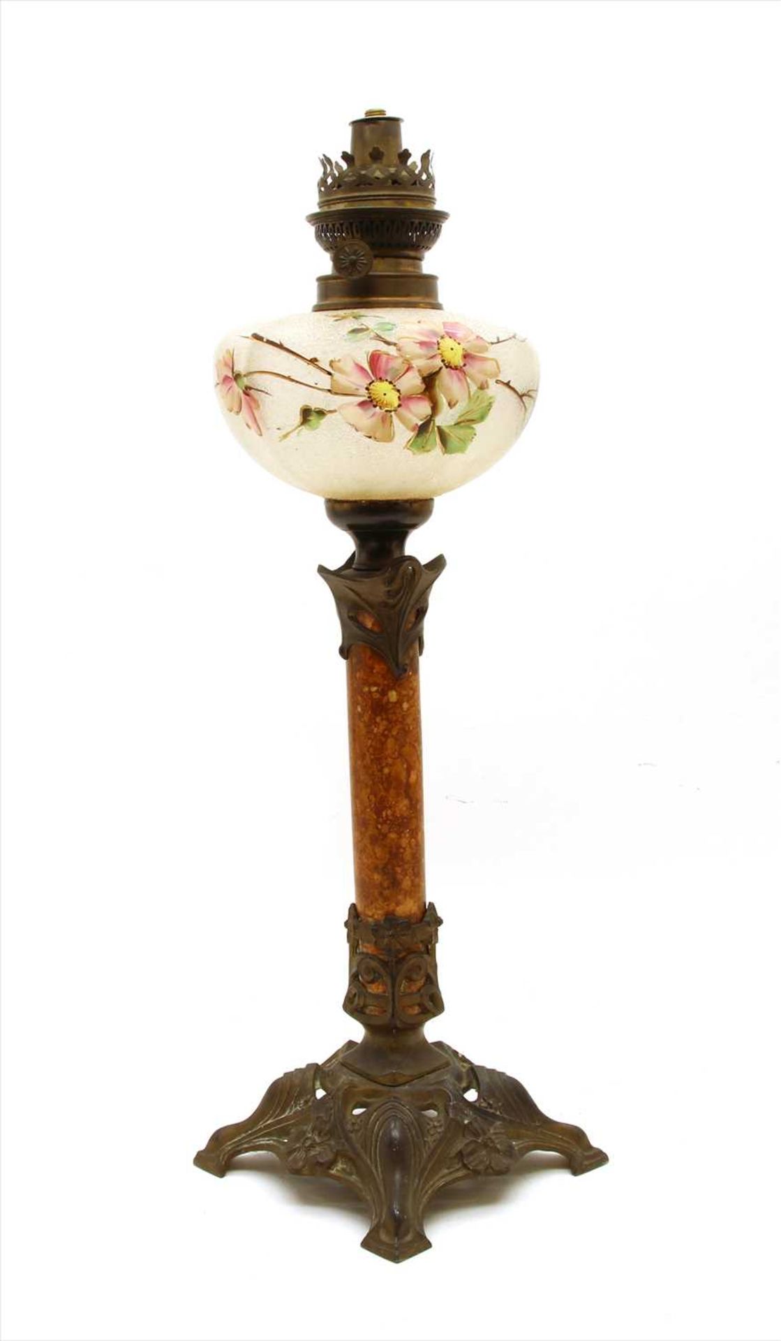 A French Art Nouveau cast table lamp,