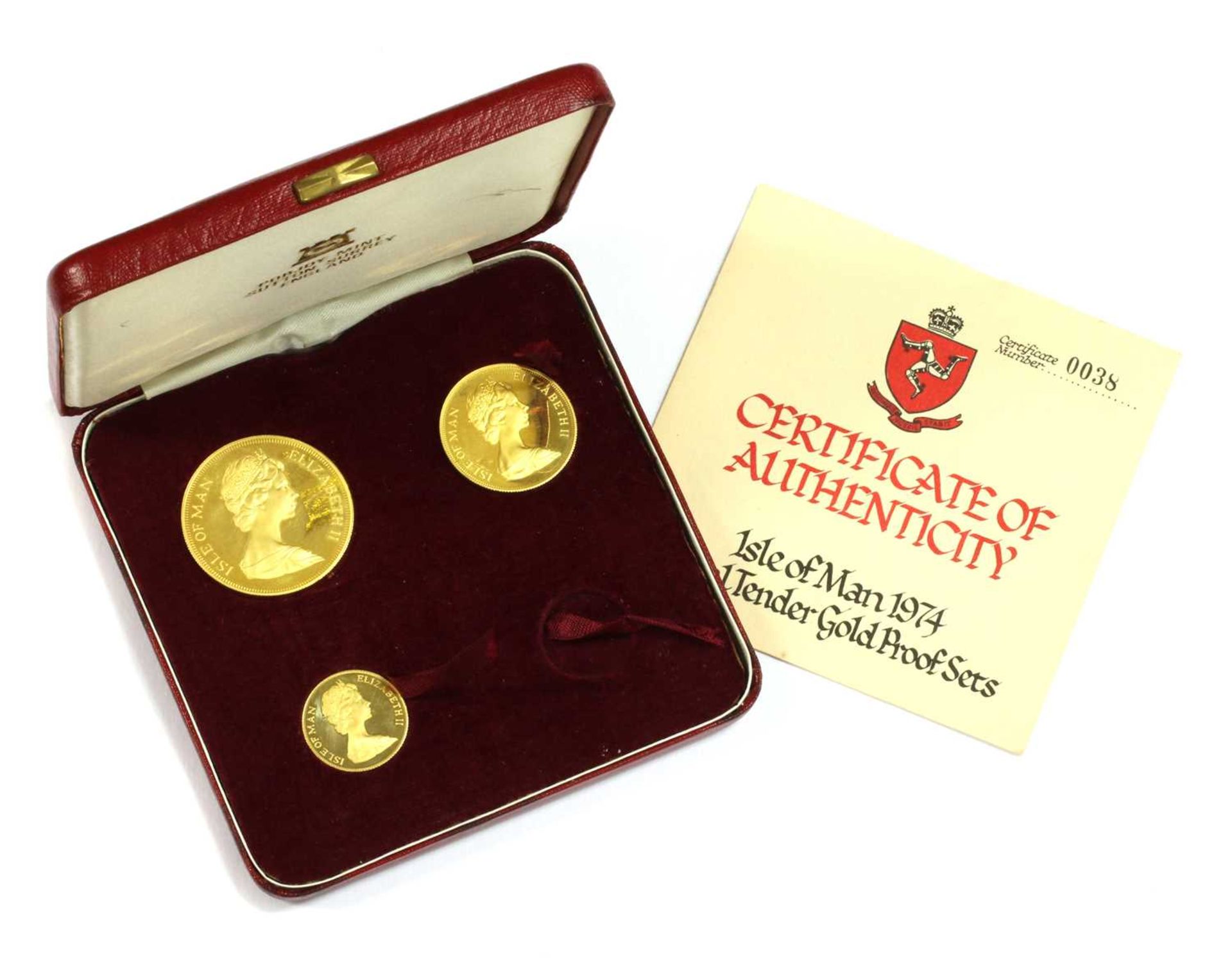 A part 1974 Pobjoy Mint Isle of Man gold proof coin set,