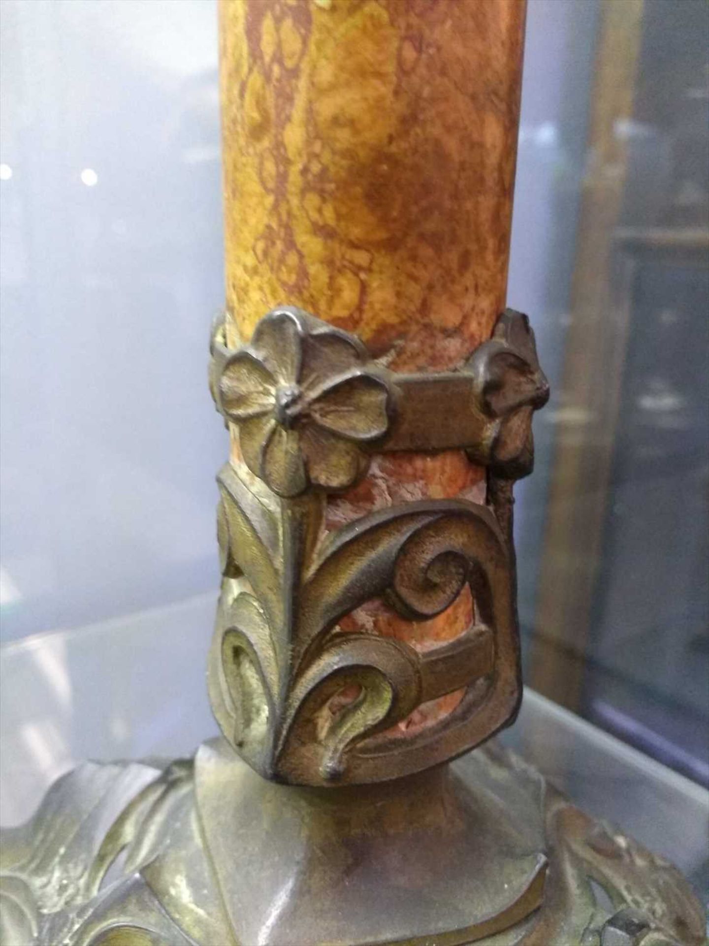 A French Art Nouveau cast table lamp, - Image 11 of 12