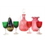 A quantity of coloured glass,