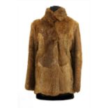 A brown rabbit fur jacket,
