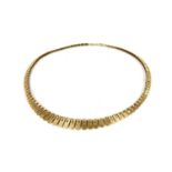 A 9ct gold graduated fringe necklace,