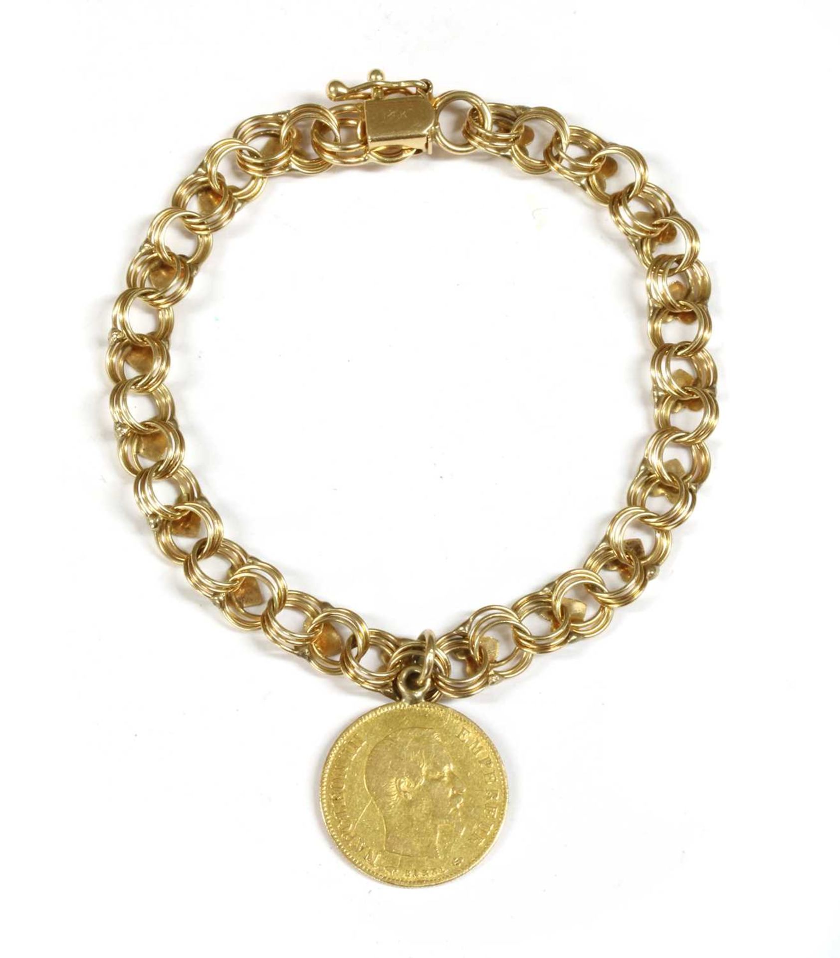 A gold bracelet, - Bild 2 aus 3