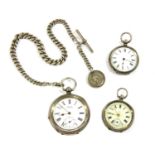 A Victorian sterling silver open-faced key wound pocket watch
