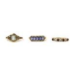 A 9ct gold tanzanite ring,