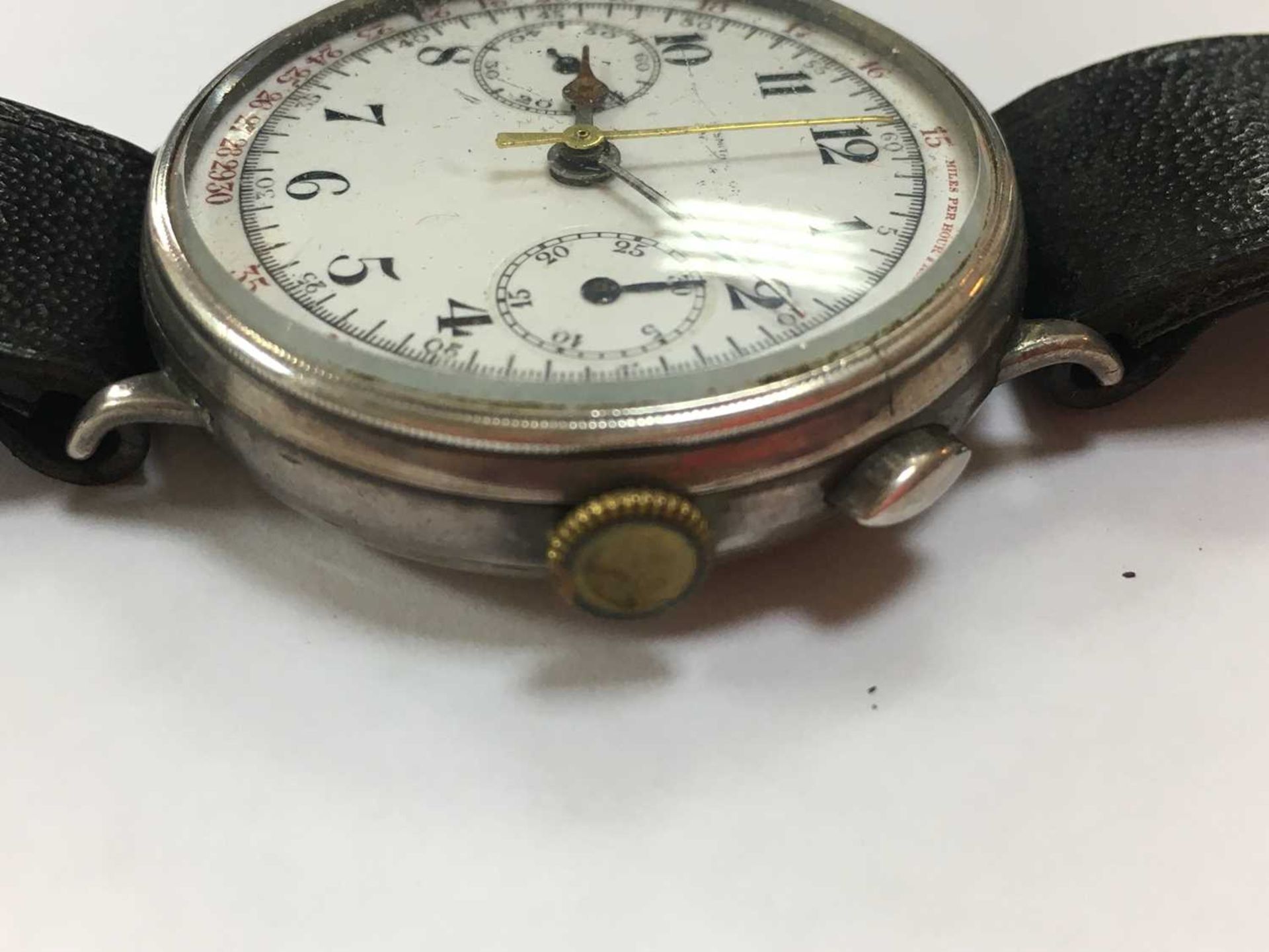 A sterling silver mechanical chronograph wristwatch - Bild 15 aus 17