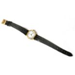 A ladies' 18ct gold Baume & Mercier mechanical strap watch,