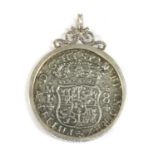 A Spanish silver eight Reales Phillip V 1738,