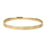 An Art Deco 9ct gold upper arm bangle,