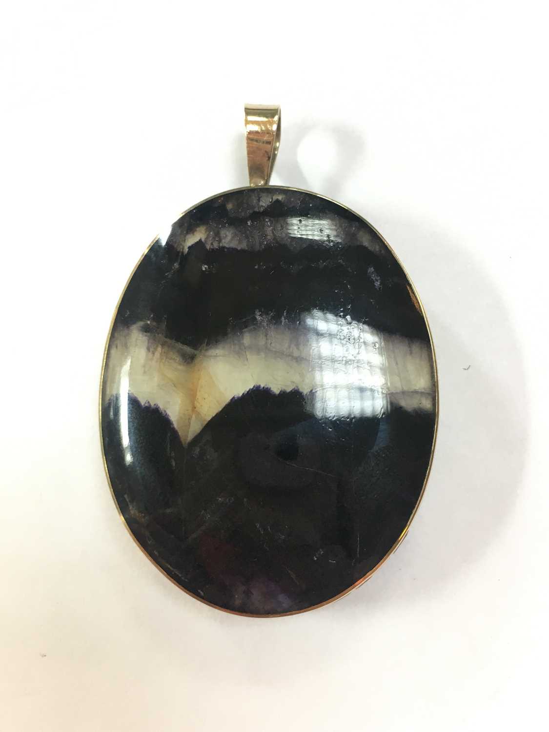 A 9ct gold Blue John fluorite pendant, - Image 3 of 6