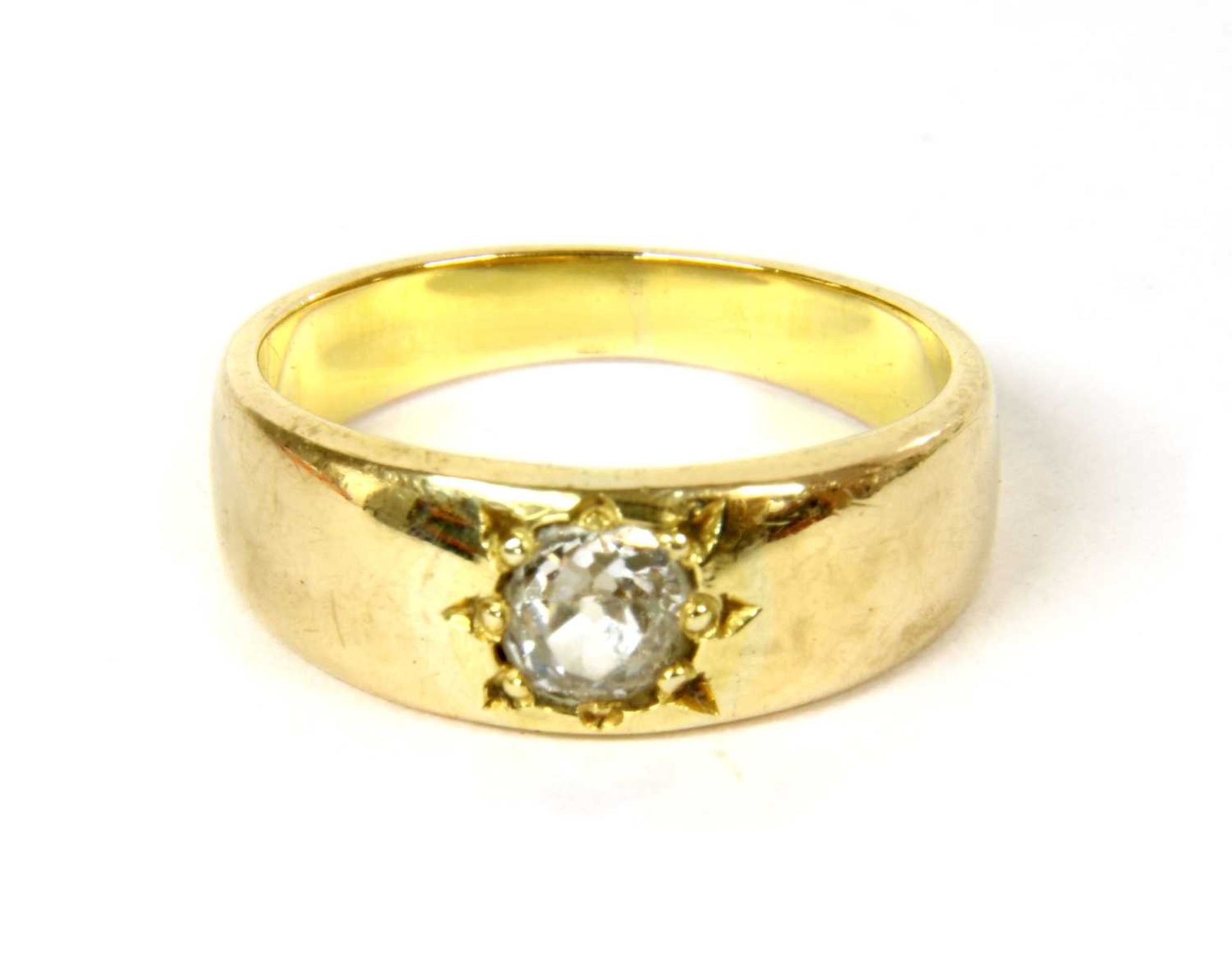 A gold single stone diamond ring - Bild 2 aus 3