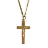 A 9ct rose gold crucifix,