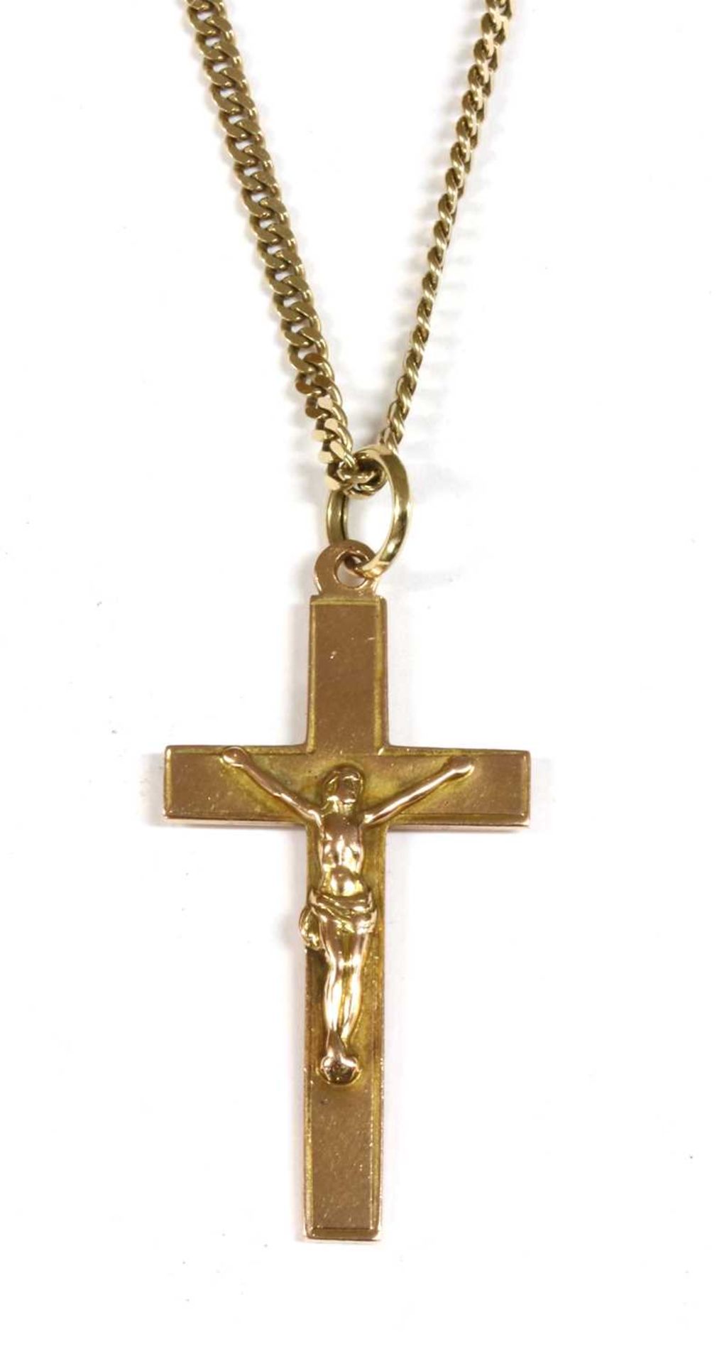 A 9ct rose gold crucifix,