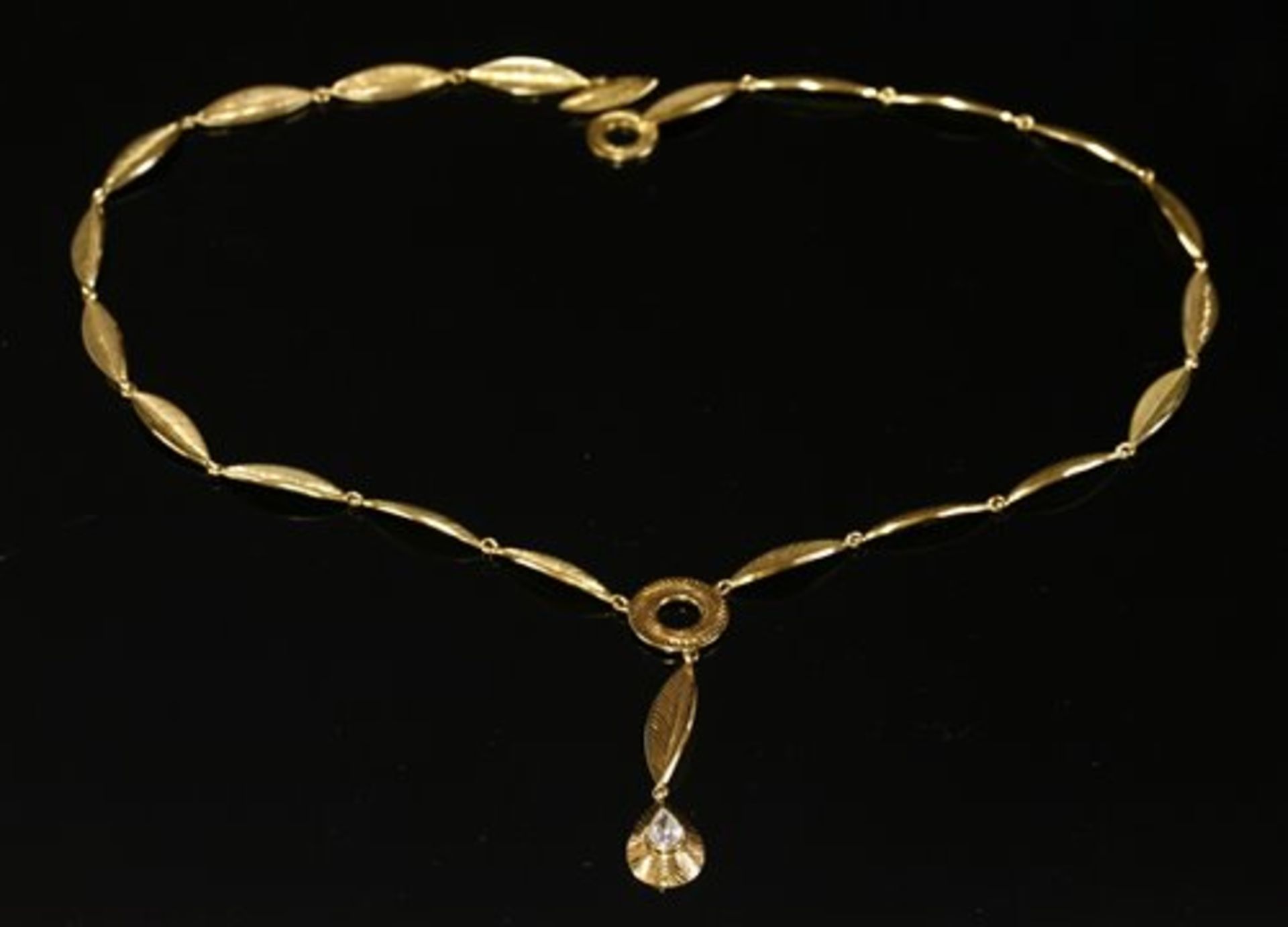 An 18ct gold diamond set 'Y' necklace