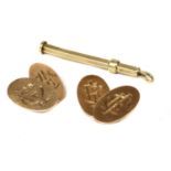 A pair of 9ct gold cufflinks,