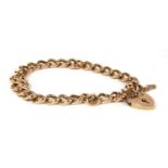 A 9ct rose gold curb bracelet,