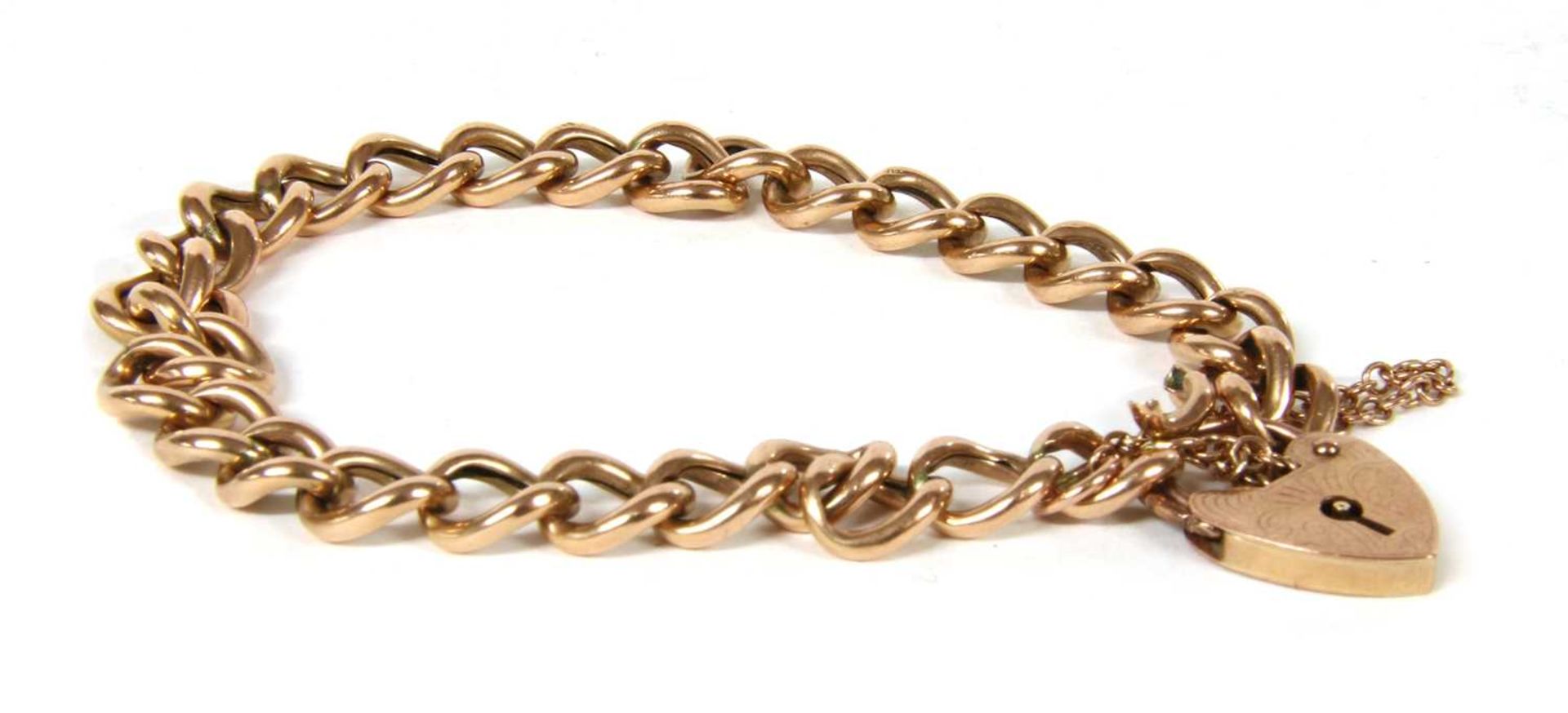 A 9ct rose gold curb bracelet,