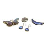 A quantity of silver butterfly wing jewellery,