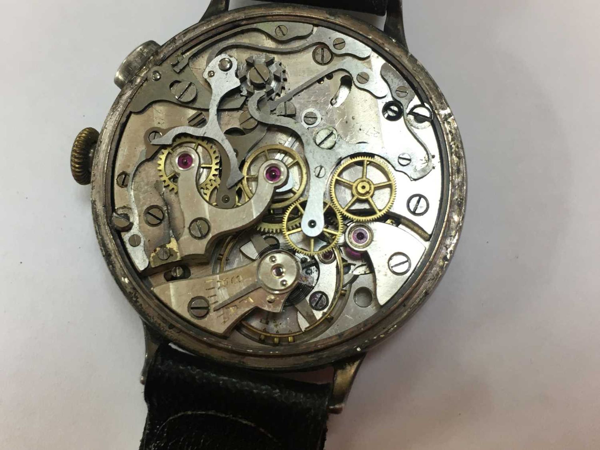 A sterling silver mechanical chronograph wristwatch - Bild 12 aus 17