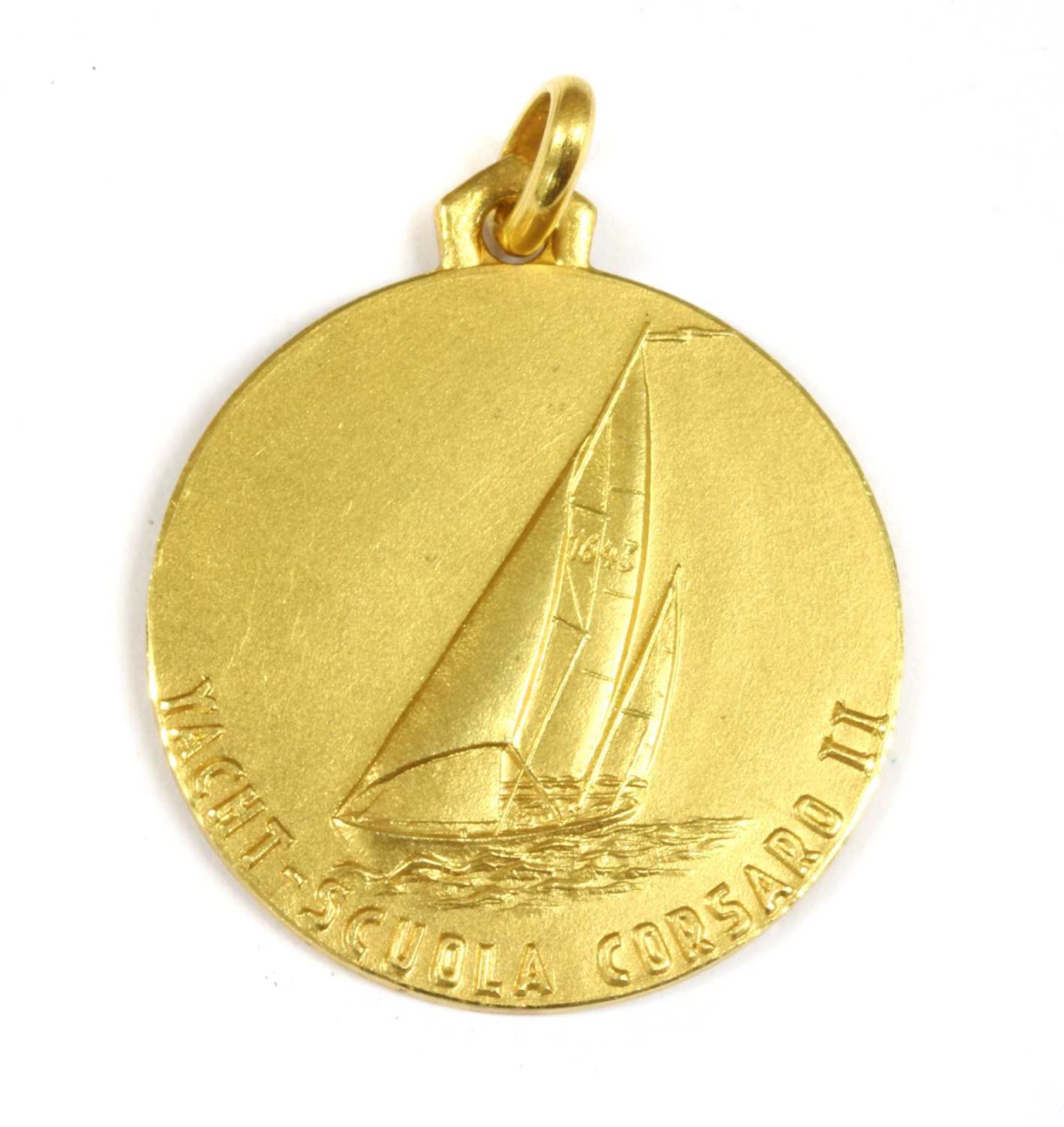 An Italian gold enamel Naval yacht school medal, - Bild 2 aus 2