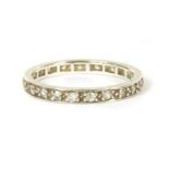 A white gold diamond full eternity ring
